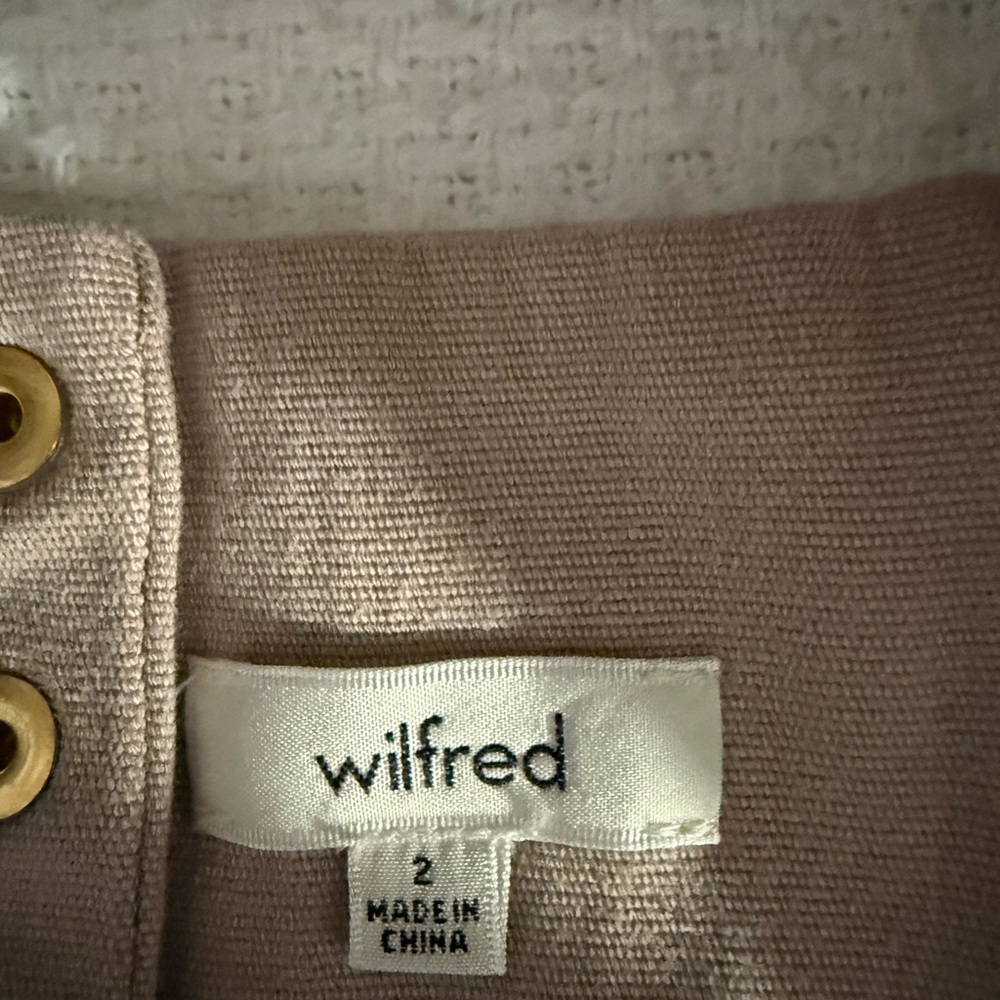Wilfred Taupe Two-Piece Wrap Crop Top & Midi Skirt - Picture 3 of 3